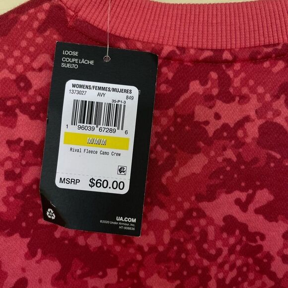 Under Armour Rival Fleece Camo Crew Womens Sweatshirt Medium NEW - Picture 8 of 10